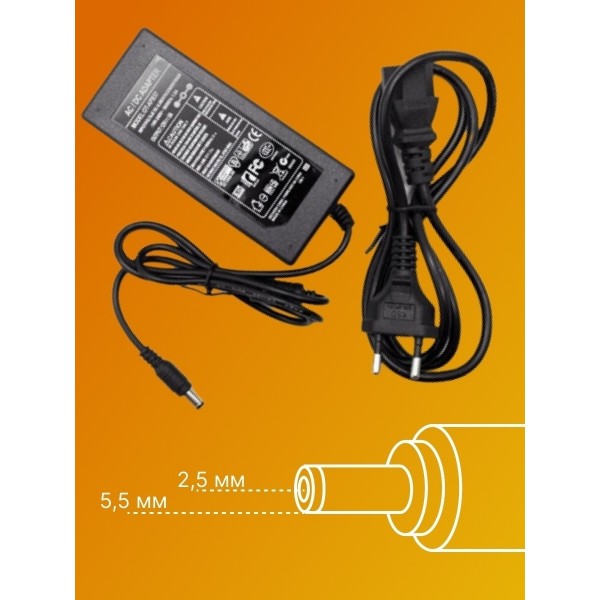 Адаптер питания для светодиодных лент ac/dc adapter LX1205 12V 5A (Черный)