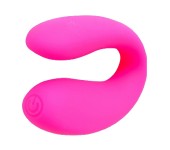 Вибратор U-типа вагинально-клиторальный, вагинально-анальный, для пары (Розовый)