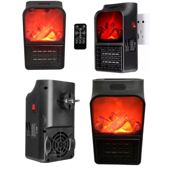 Портативный обогреватель с LCD-дисплеем Flame Heater 500 Ватт (Черный)