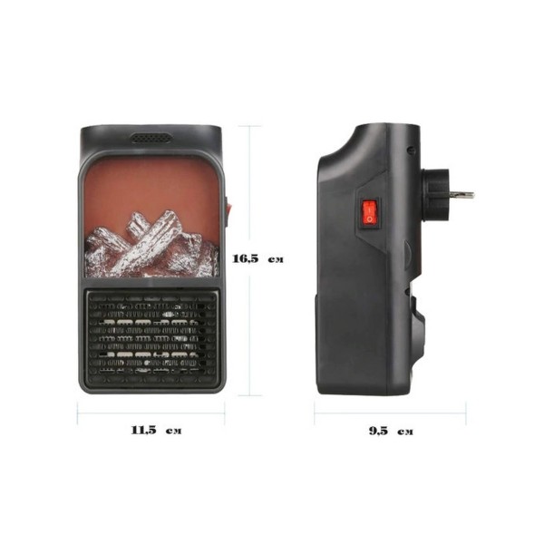 Портативный обогреватель с LCD-дисплеем Flame Heater 500 Ватт (Черный)