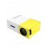 LED мини-проектор беспроводной Unic YG-300 с поддержкой HD видео портативный с пультом ДУ и аккумулятор в комплекте (корпус бело-желтый)