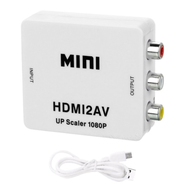 Конвертер HDMI на AV и аудио, HDMI 2 AV для монитора, CVBS, PAL NTSC белый черный