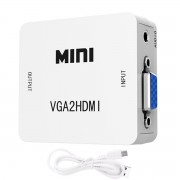 Конвертер VGA на HDMI + аудио, 1080P, VGA 2 HDMI для монитора, PS3, PC (Белый)