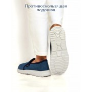 мокасины слипоны джинс барсик белая подошва размер 40 (Темно-синие)