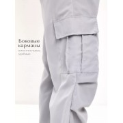 Женские Штаны мешки с боковыми карманами в ногах широкие без резинки (Серый) L