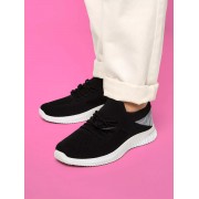 Легкие дышащие женские кроссовки с шнурков KOREA LOOK тянущиеся тканевые с пяткой Зеброй (Чёрный) р-р 37