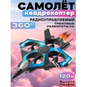 Радиоуправляемый самолет на пульте управления 4 ВИНТА (Синий)