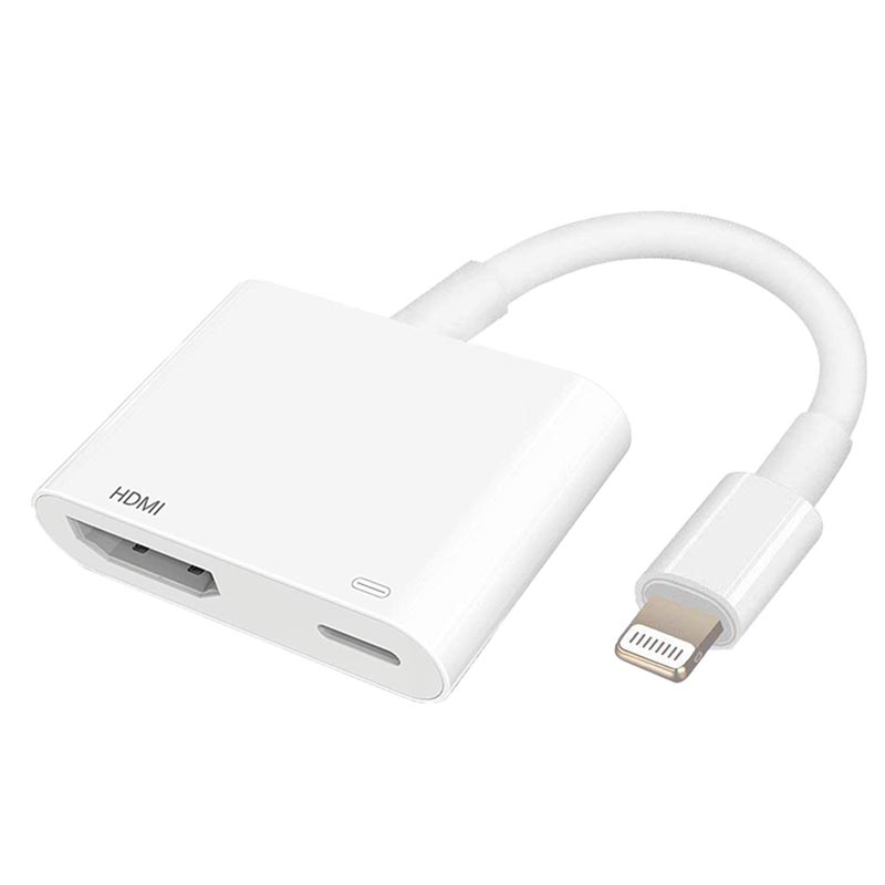 Compatible with iPhone to HDMI Adapter HDMI Coupler 1080P Digital AV Adapter White Sync Screen HDMI Connector with Charging Port for iPhone/ipad/iPod Models Lightning to HDMI Adapter 